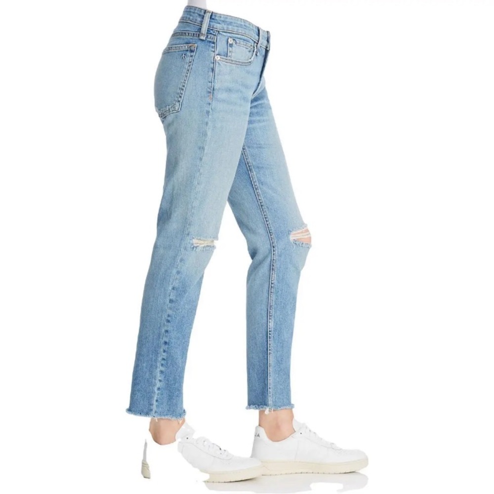 NWT Rag & Bone Womens Dre Blue Low Rise Ankle Slim Boyfriend Jeans 25 BHFO 6090